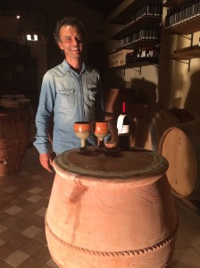 Corte d'Aibo owner/founder, Enrico Paternò, in their wine cellar